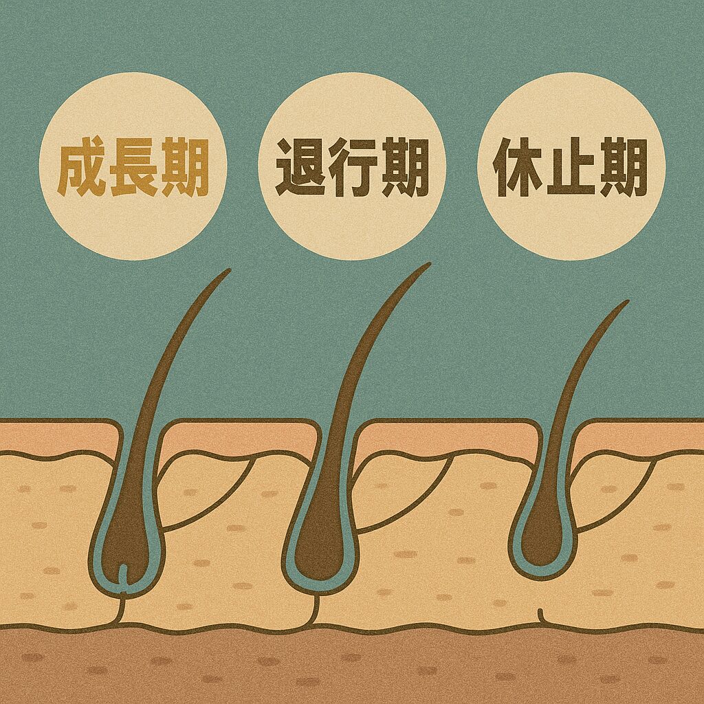 毛には「成長期」「退行期」「休止期」があり