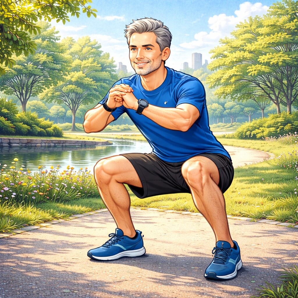 イケおじ運動② スクワット【下半身が若さを決める】