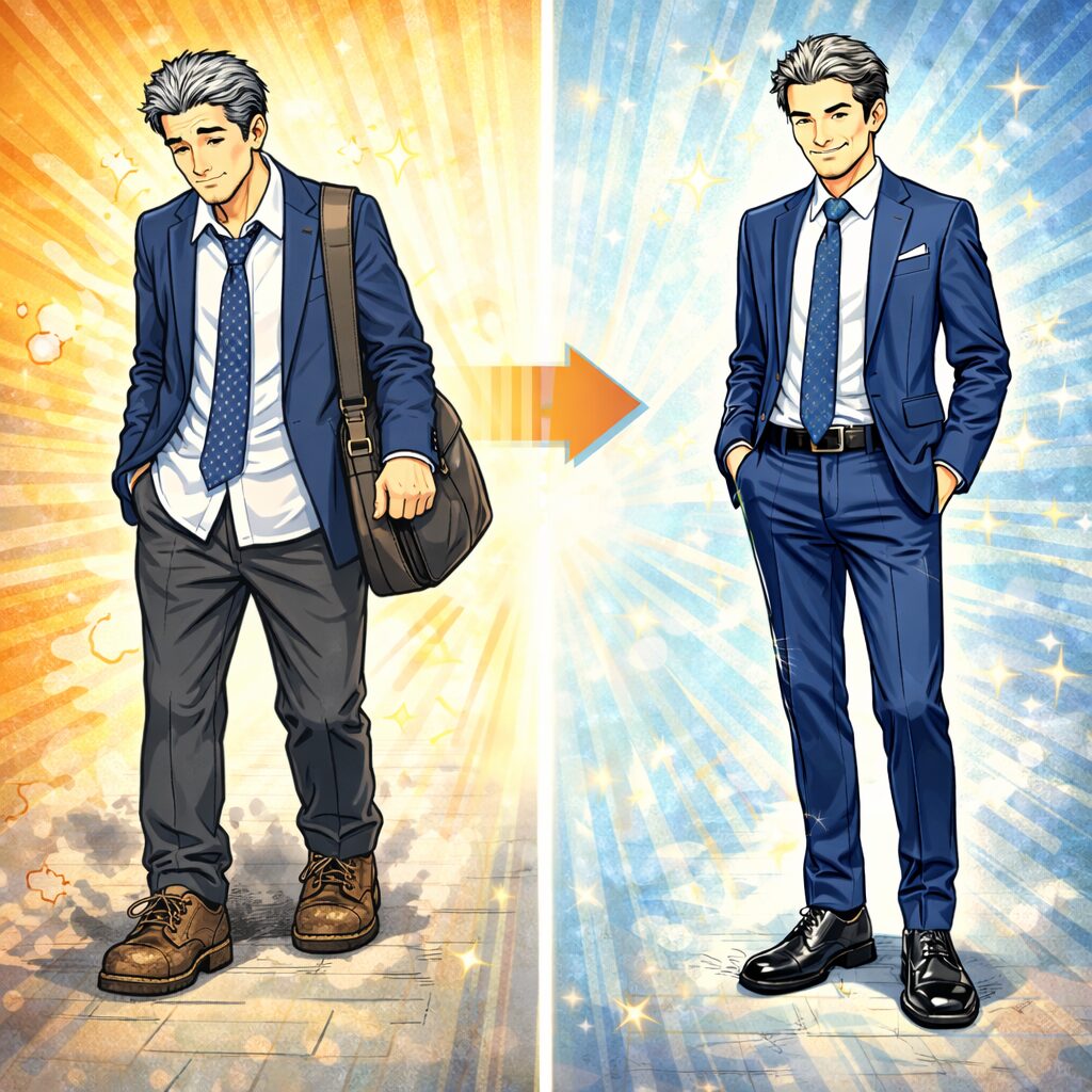 靴を変えれば印象は変わる