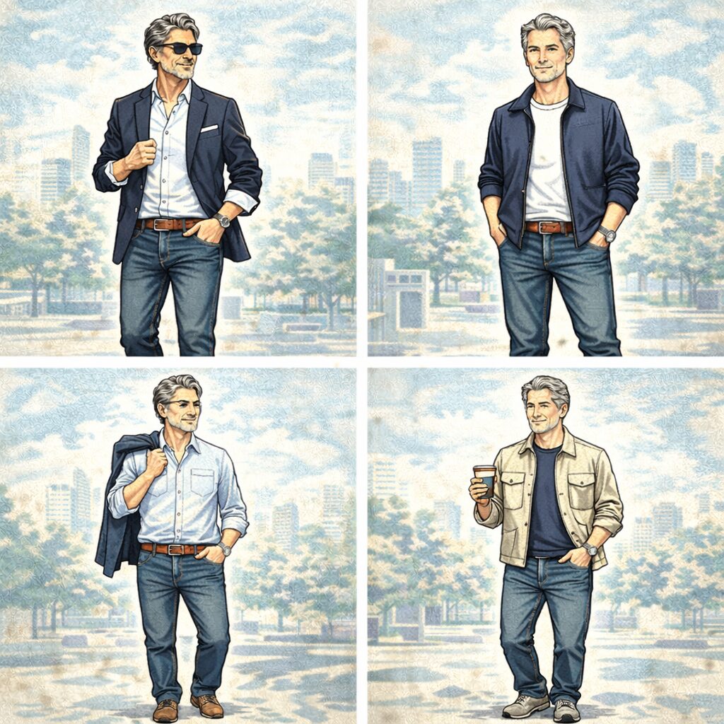すぐ真似できる！50代イケおじのジーンズコーデ